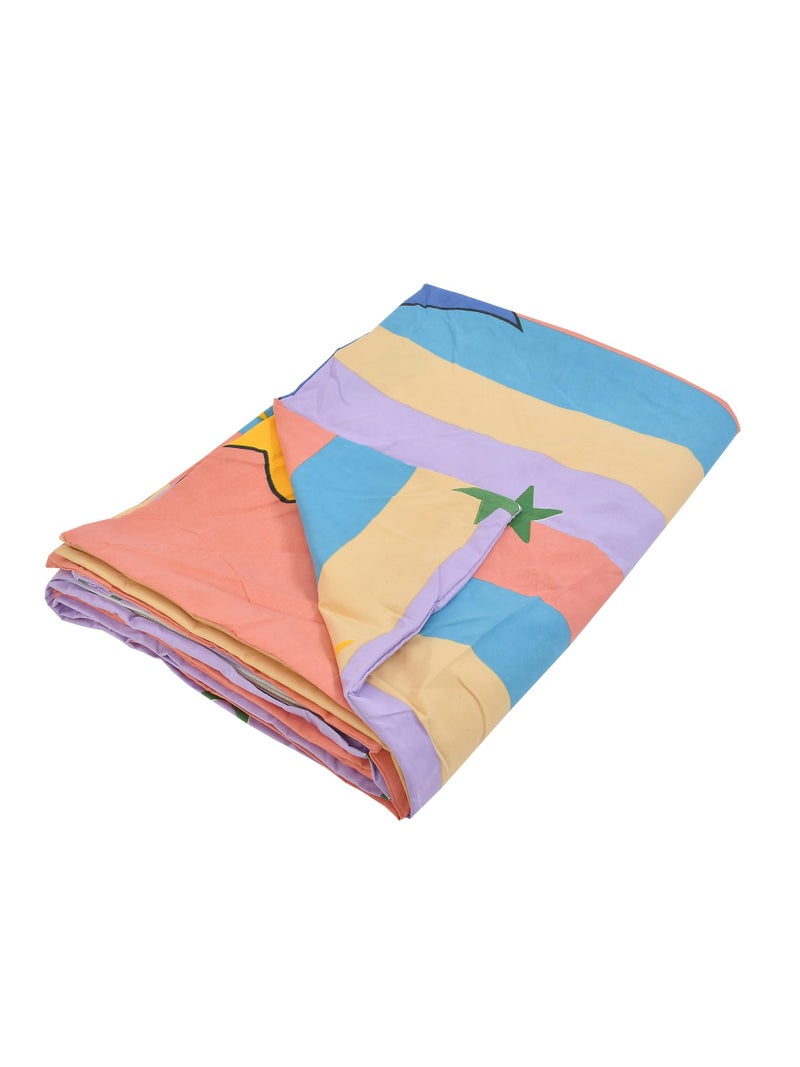 MORADO Premium Glace Cotton Cartoon Design Duvet Cover - Single, Blue Color with Zipper - Image 3