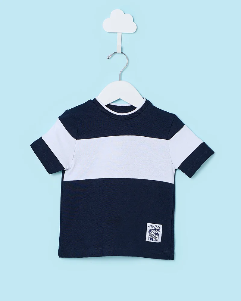 ردتاغ Infant Boys Navy Cut And Sew T-Shirt