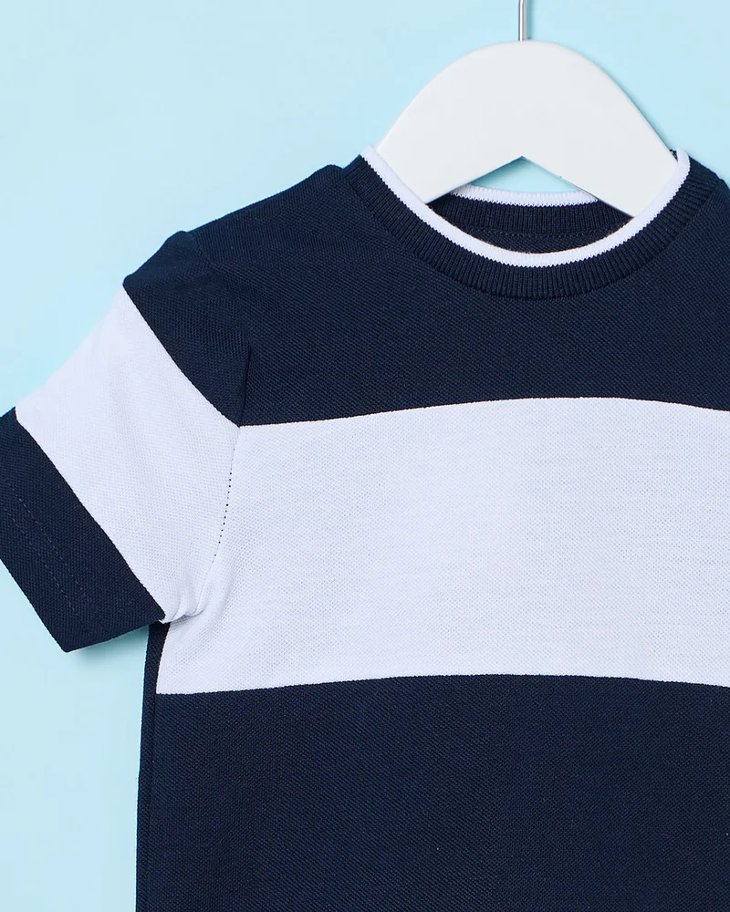 ردتاغ Infant Boys Navy Cut And Sew T-Shirt