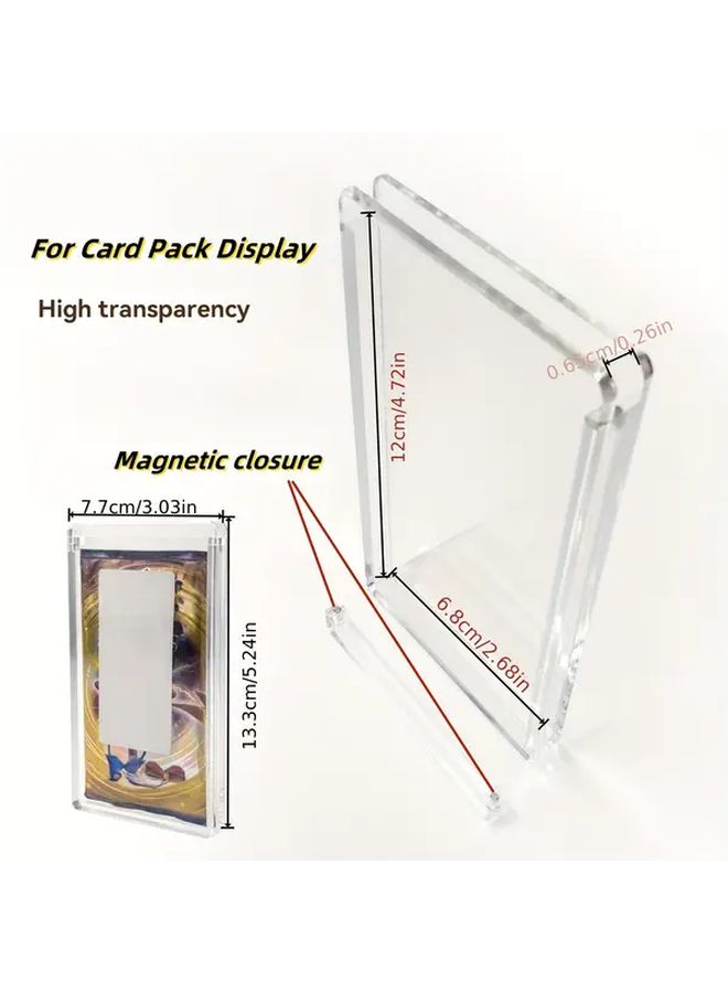 1 Pc Transparent Acrylic Display Card Holder With Magnetic Closure For Sports Trading Cards Storage - Image 2