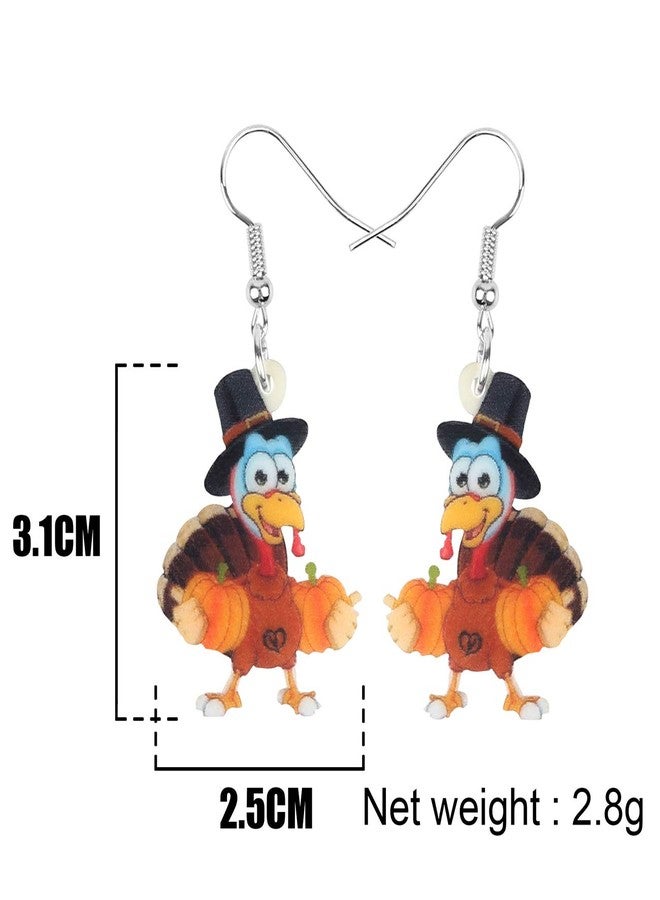 NEWEI Acrylic Thanksgiving Anime Turkey Earrings For Women Fashion Charm Jewelry Gifts (Multicolor) - Image 5