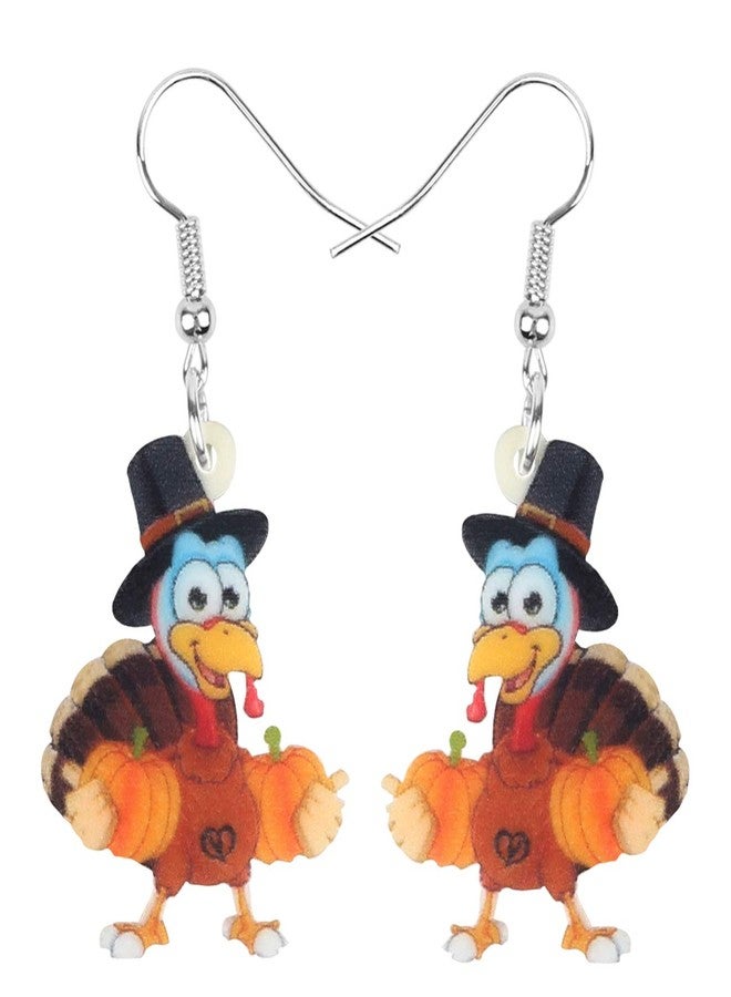 NEWEI Acrylic Thanksgiving Anime Turkey Earrings For Women Fashion Charm Jewelry Gifts (Multicolor) - Image 1