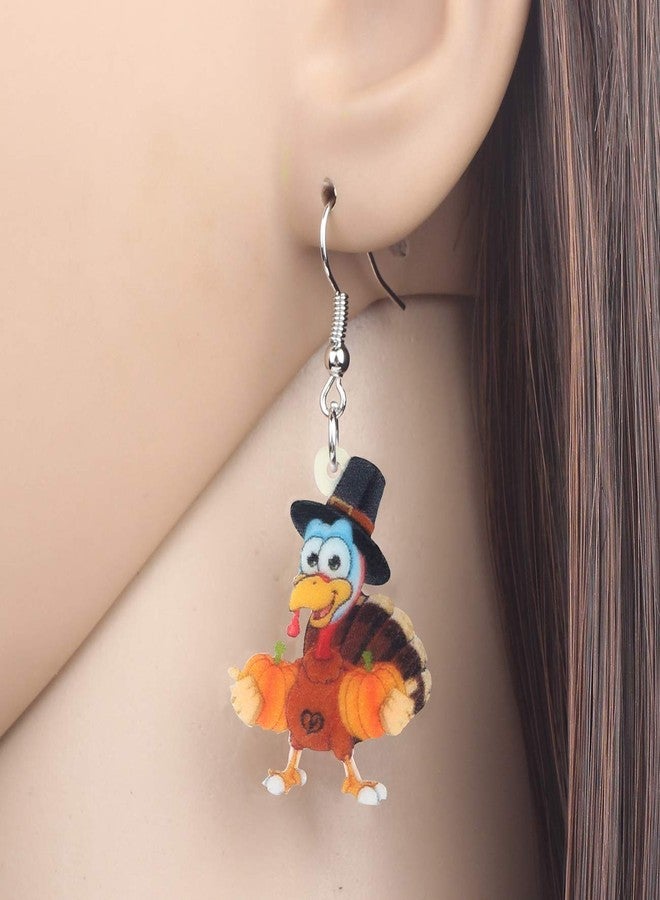 NEWEI Acrylic Thanksgiving Anime Turkey Earrings For Women Fashion Charm Jewelry Gifts (Multicolor) - Image 2