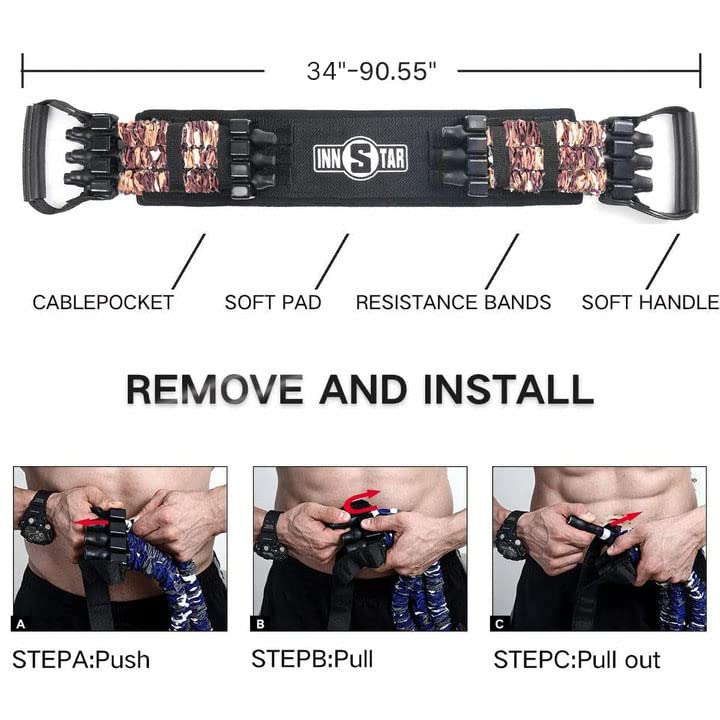 Innstar Multi-Function Resistance Bands for Working Out, Push Up Exercise Bands Resistance Bands Set for Bench Press Gym Equipment, Home Workout, Travel Portable - Image 3