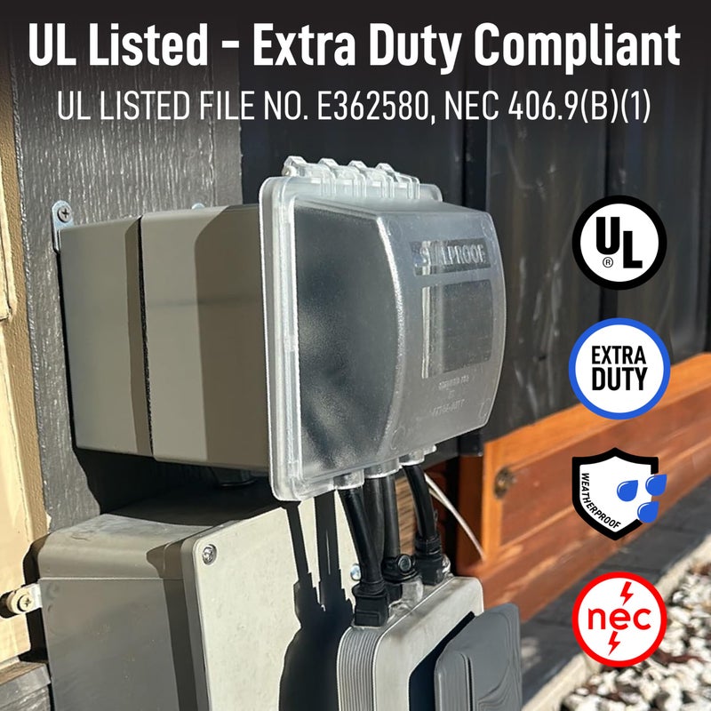 Sealproof 2-Gang Extra Deep in Use Outdoor Outlet Cover | Weatherproof, Lockable, UL Extra Duty Compliant, 45-in1 Configurations - Image 3