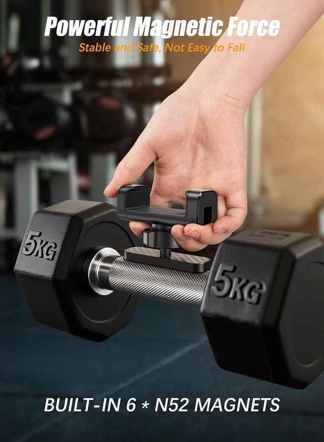 MOKPR Gym Magnetic Phone Holder【Strong Magnets】- 360 Adjustable Magnetic Phone Mount, Phone Holder Gym Accessories for Men Women Compatible with All Smartphones 4.7-7" - Image 4