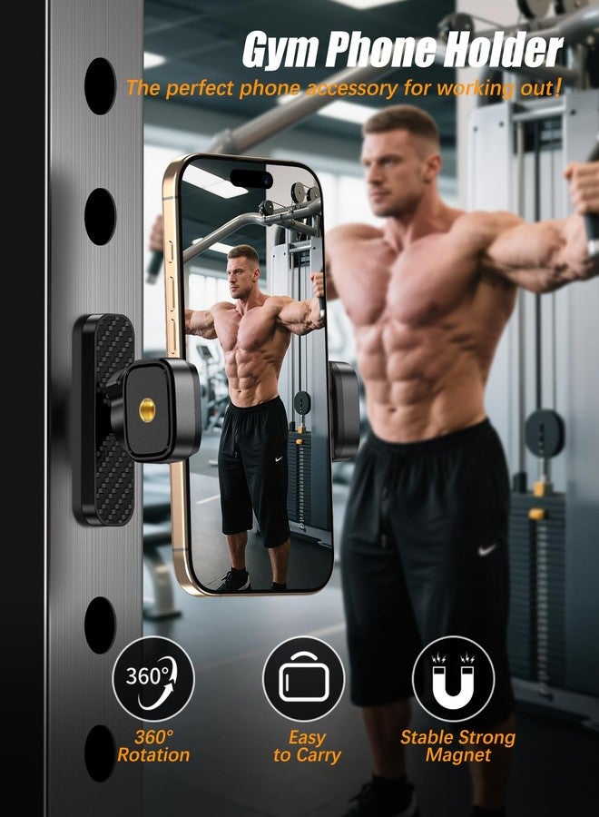 MOKPR Gym Magnetic Phone Holder【Strong Magnets】- 360 Adjustable Magnetic Phone Mount, Phone Holder Gym Accessories for Men Women Compatible with All Smartphones 4.7-7" - Image 2