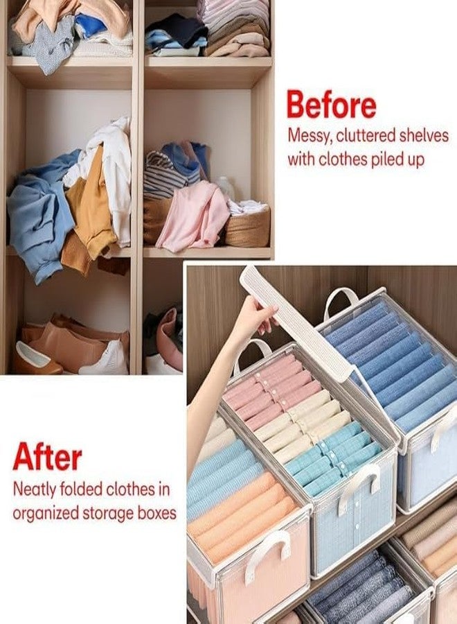 Kian PVC Transparent Storage Basket With Lid and without lid Clothes Organizer Storage Box Steel Frame Wardrobe Organizer Foldable Clothes Storage Box 26 Liter (Transparent) (Pack of 1) - Image 3