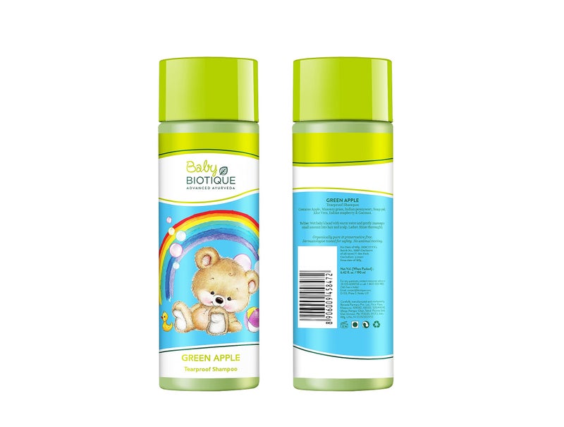 Biotique Disney Mickey Baby Tear Proof Shampoo, Green Apple (190ml) - Image 3