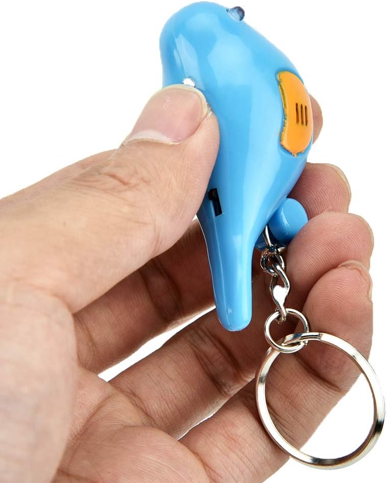 klarako Whistle Key Finder Voice Control Bird Shape Keychain Mini Key Anti-Lost Tracer Finder with LED Light Suitable for Key Wallet Cellphone(Blue) - Image 3