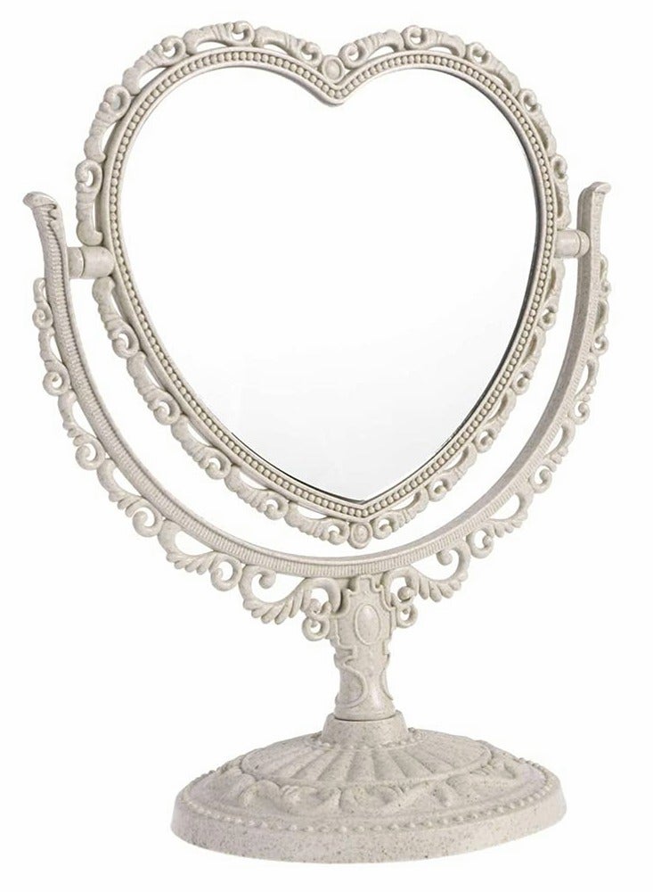 Generic Charming Double-Sided Makeup Mirror, Lightweight Rotatable Dresser Mirror for Bathroom & Bedroom (1 Pack, Beige), Suitable for Beauty Lovers!  - Image 1