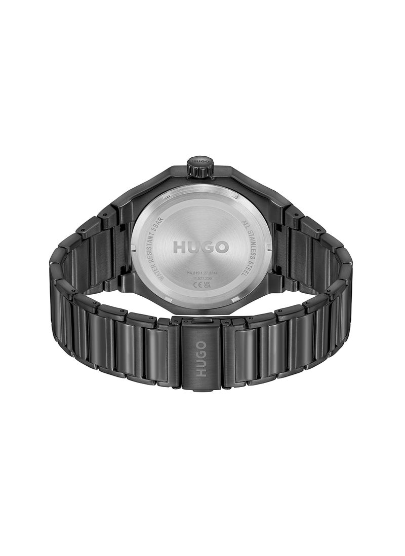 HUGO BOSS HUGO BOSS ROUND ANALOG MEN'S BLACK CASE WATCH - 1530379  - Image 3