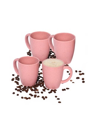 Earth-Friendly Classic Coffee Mug 300 ml | Made with Rice Husk & Bamboo Fibers | Microwave Safe |Set of 4|Pink - pzsku/Z62D0BC6CD57052512C94Z/45/1748421765/2528f133-e310-4f36-b654-d5b5024aeba1