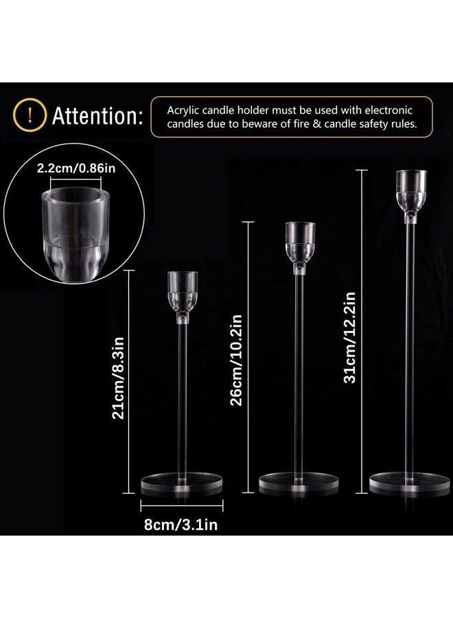 Vincidern 18PCs Candlestick Holder Clear Taper Candle Holders Set, Candle Holders for Candlesticks, Acrylic Candle Standfor Christmas Events Party Wedding Reception Table Centerpiece Decorations - Image 4