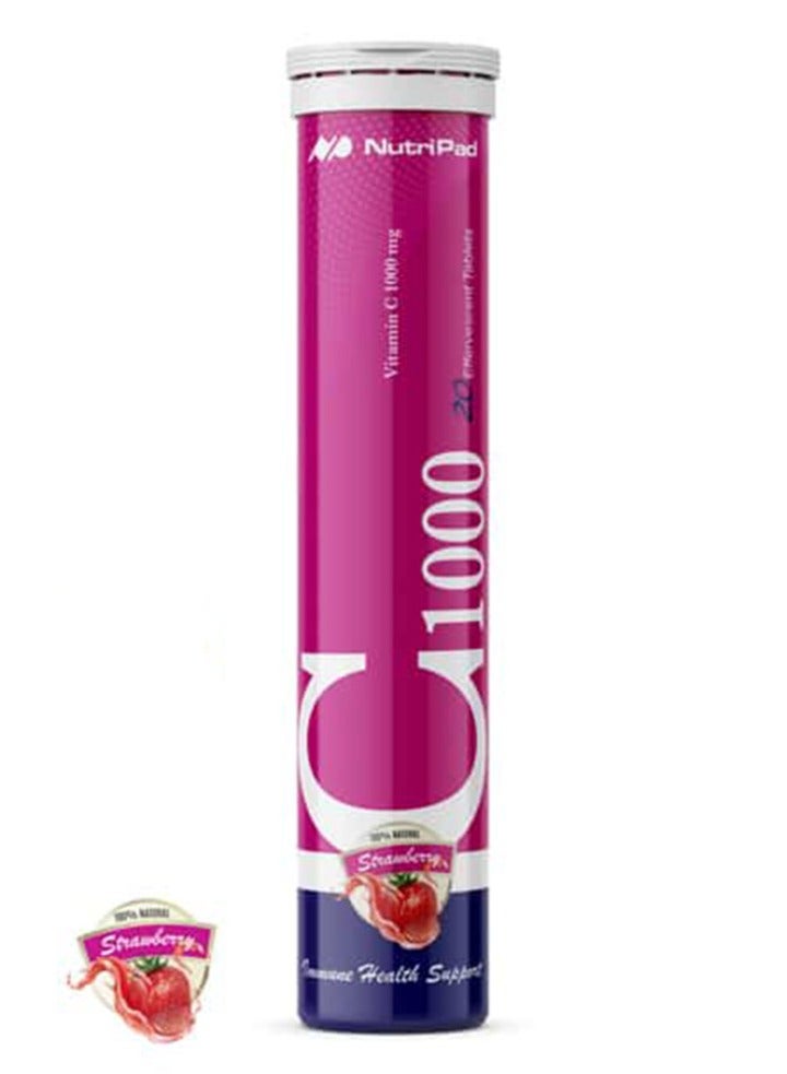 Nutripad Vitamin C 1000 – 20 Effervescent Tablets for Immune and Antioxidant Support
