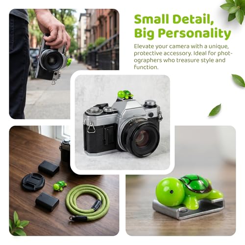 MENGSOOD Camera Hot Shoe Cover, Cute Hot Shoe Cap, Hot Shoe Protector Compatible with Sony Fujifilm Fuji Canon Nikon Pentax Leical Panasonic (2pcs Tortoise) - Image 2