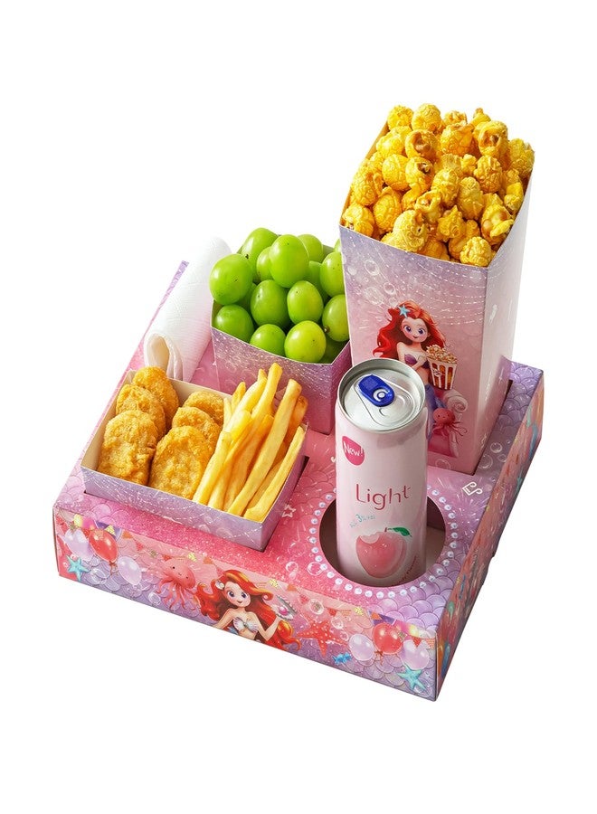 Baffect Movie Night Snack Trays 120 PCS, Include 20 Mermaid Party Snack Trays, 20 Popcorn Boxes, 20 Salad Bowls, 20 Nacho Bowls, 20 Invitations & 20 Party Favors (Pink) - Image 5