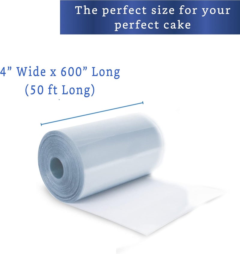 FIESTA WRAPS Cake Collar 4 x 600 in (50ft) - Acetate Roll - Acetate Sheets for Baking - Cake Wrapping Plastic - Acetato para Reposteria y Pasteles - Image 2