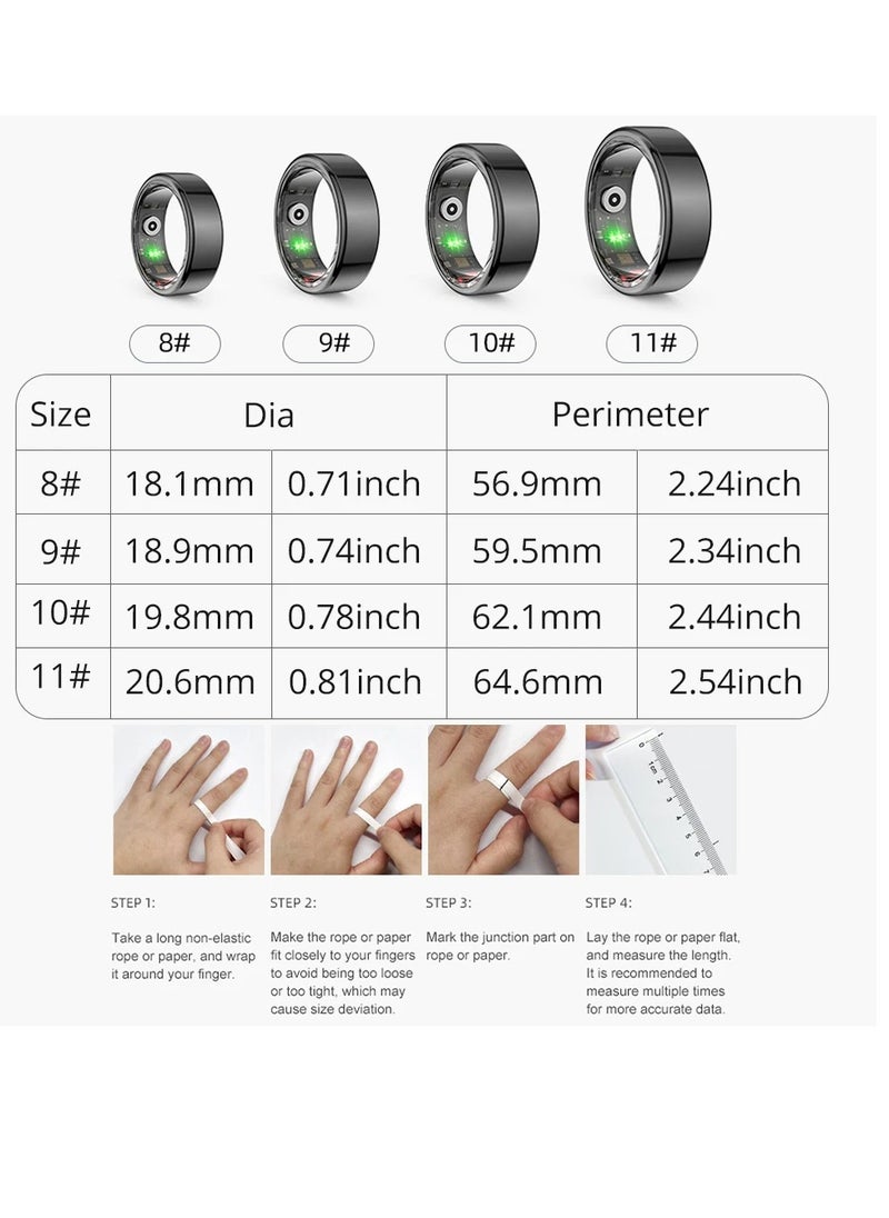 ColMi Smart Ring, Waterproof Wearable Fitness Tracker Ring, Long Battery Life Sleep Tracker Health Ring, Comfortable Bluetooth Smart Ring With Multiple Sports Modes For Men And Women, (Size 8, Gold)  - Image 5