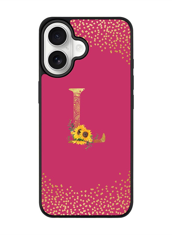 Stylizedd iPhone 17 Case, [Compatible with MagSafe] Slim Magnetic cover Phone Case iPhone 17 -Custom Floral Monogram - L ( Deep Pink ) - Image 1