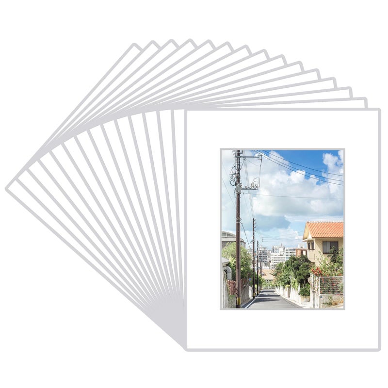 Prudiut 15 Pack 20x16 White Picture Mats Frame Mattes for 11x14 Pictures Display Photo Frame Mat Core Bevel Cut Mat Board Show Kit for Photos Prints Artworks - Image 2