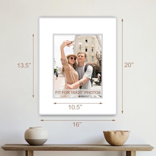 Prudiut 15 Pack 20x16 White Picture Mats Frame Mattes for 11x14 Pictures Display Photo Frame Mat Core Bevel Cut Mat Board Show Kit for Photos Prints Artworks - Image 3