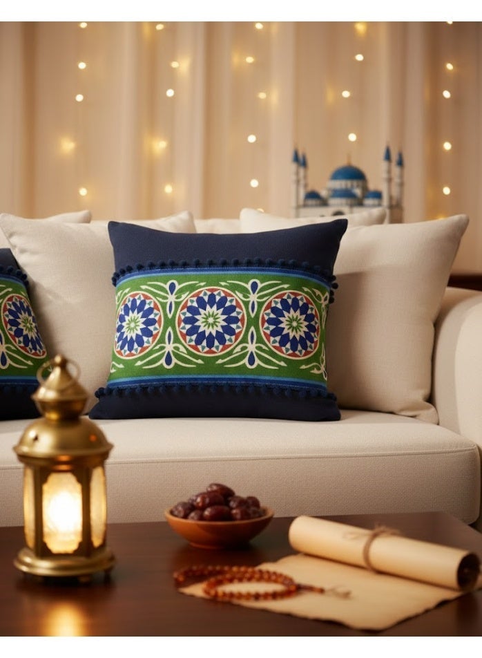 Duck Pillowcase with Khayamiya Design – Navy Blue - Image 2