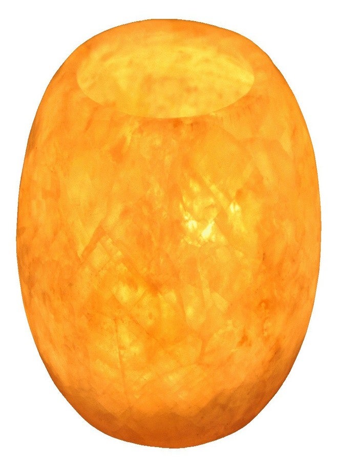 كرافتس أوف إيجبت حامل شموع واحد من المرمر الأبيض - حامل شموع مصرية صغيرة وشموع نذرية بتوهج كهرماني لتزيين المنزل - حجر طبيعي مهدئ - Image 1