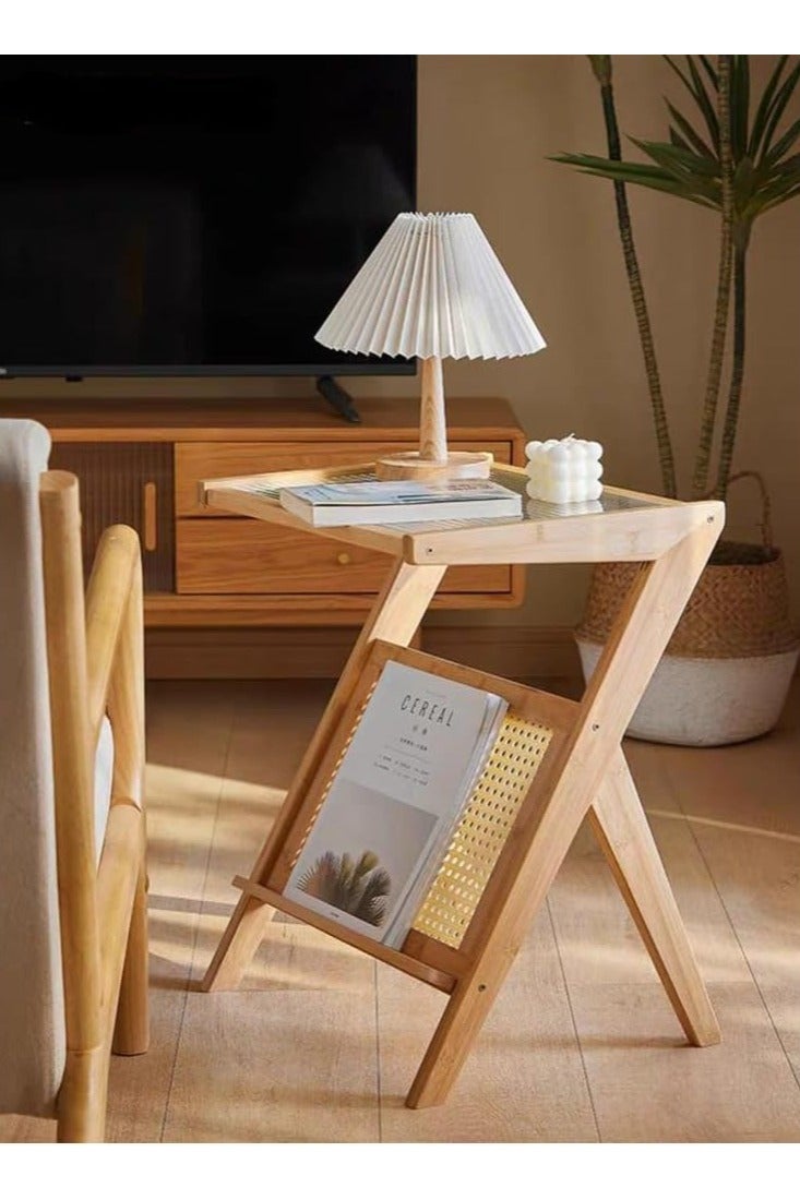 لينجوي طاولة جانبية من الخيزران، طاولة بجانب السرير من منتصف القرن، طاولات جانبية من الخيزران، طاولات قهوة زجاجية - Image 5