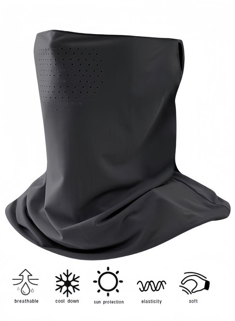 Generic Summer anti-ultraviolet face protection mask multifunctional protective neck scarf elastic mask headscarf with ear loops cycling mask these sports ice sense mask UPF50+ - Image 1