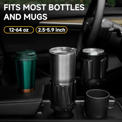 DYLEN Car Cup Holder Expander, Cup Holder Expander Adapter for Car with Expandable Arms, Fits Yeti, HydroFlask, Stanley 14-64oz, Other Large Drinks and Mugs in 2.5”-5.9” - Image 3