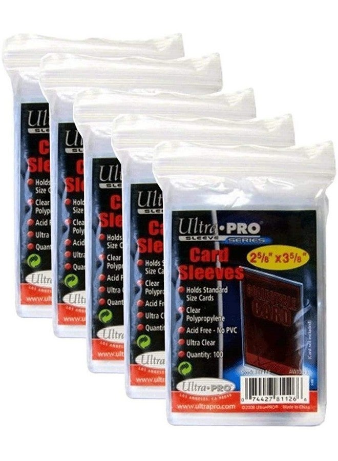 Ultra Pro Set of 5 X 100 Soft Sleeves / Penny Sleeves for Pokemon, Magic, and Standard-Sized Sports and Trading Cards No PVC 