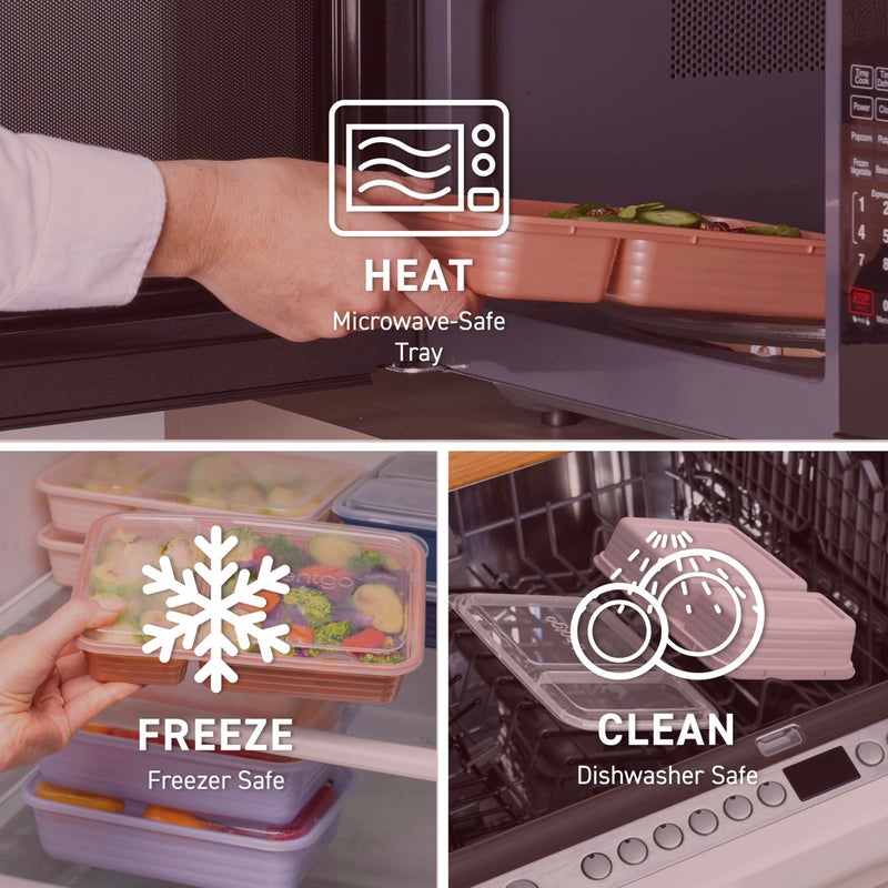 Bentgo 20-Piece Lightweight  Durable  Reusable BPA-Free 2-Compartment Containers - Microwave  Freezer  Dishwasher Safe - Burgundy - Image 5