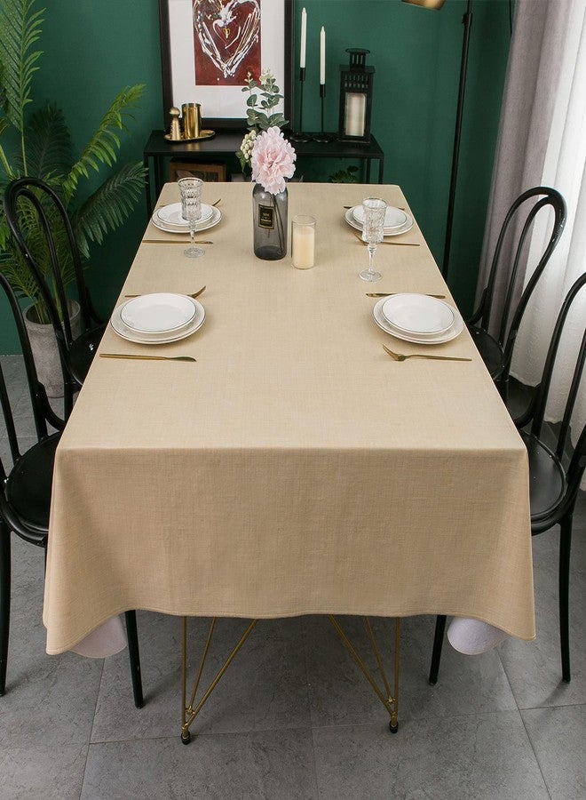 LIBERECOO Vinyl Tablecloth with Flannel Backing, Champagne, Waterproof, Stain-Resistant, Easy-Clean Table Cover for Dining, Kitchen, and Outdoor Use, 60" x 120" Rectangle - Image 4