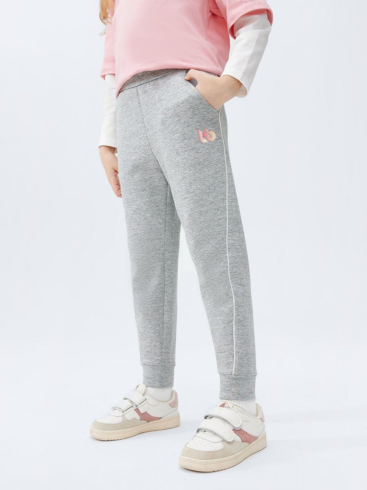 بالابالا بنطلون رياضي بخطوط جانبية وطبع للبنات - Image 1