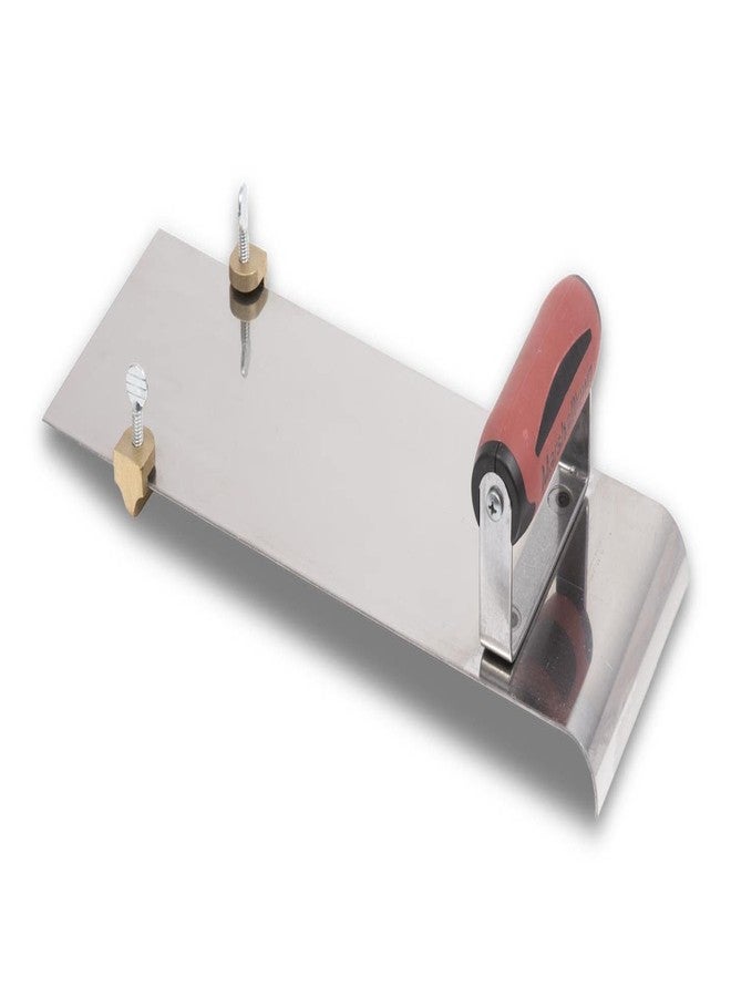Marshalltown Stainless Steel Hand Edger with Adjustable Groover, Concrete, Curved, 14 Inch by 5 Inch, 1/2 Inch Edger Radius, 1/2 Inch Bit Depth, DuraSoft Handle, Made in The USA, 3489D - Image 2