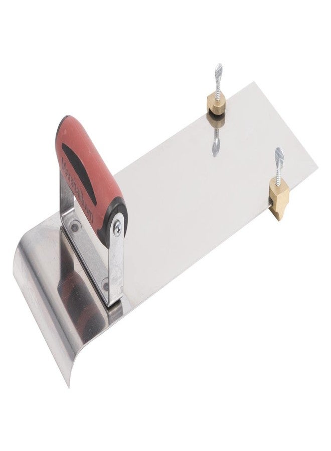 Marshalltown Stainless Steel Hand Edger with Adjustable Groover, Concrete, Curved, 14 Inch by 5 Inch, 1/2 Inch Edger Radius, 1/2 Inch Bit Depth, DuraSoft Handle, Made in The USA, 3489D - Image 4