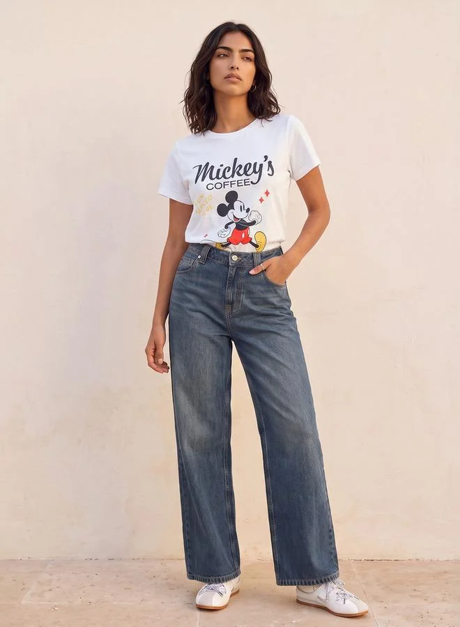 SP Characters Mickey Mouse Print T-shirt