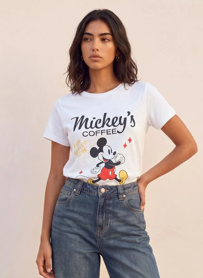 SP Characters Mickey Mouse Print T-shirt