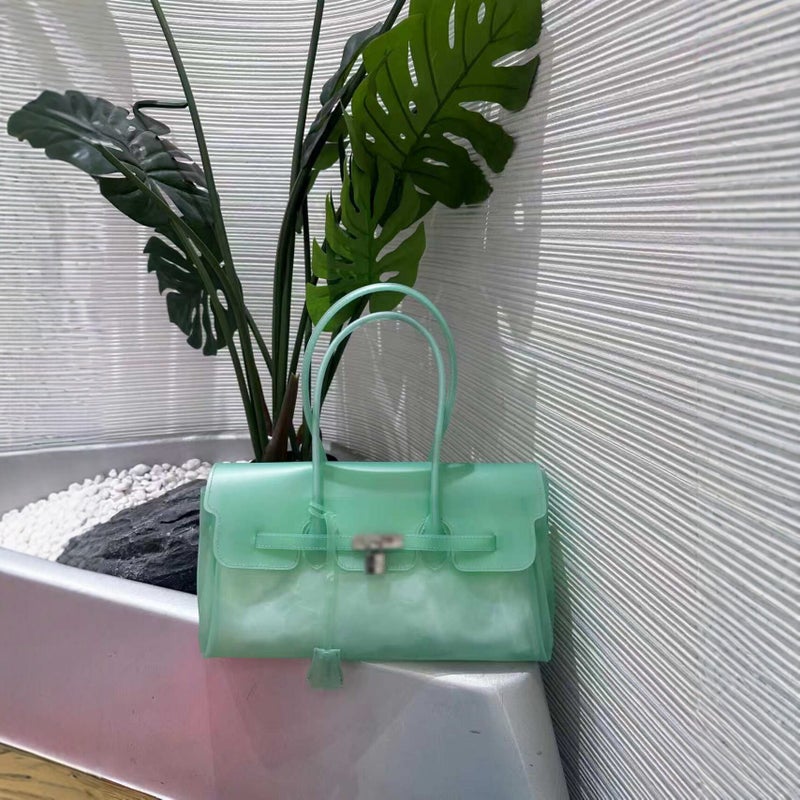 TPU Jelly Shoulder Tote Bag Women 2026 Summer Large Capacity Korean Light Luxury Commuter Bag - Image 3
