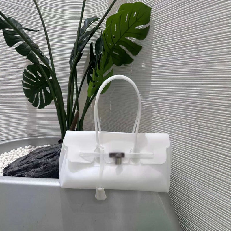 TPU Jelly Shoulder Tote Bag Women 2026 Summer Large Capacity Korean Light Luxury Commuter Bag - Image 2