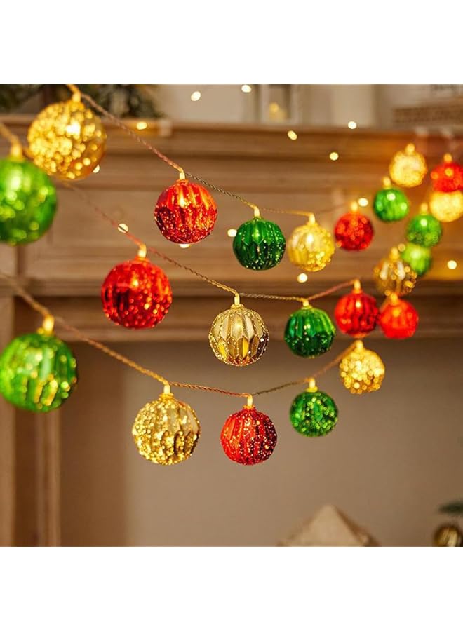 erorex 20Led Eid Ramadan Ball Ornament Lights Eid Mubarak Led String Light Ramadan Ball Fairy Lights Eid Mubarak Ramadan Decorations Eid Ornaments For Garden Festival Party Islamic Muslim Decor - Image 1