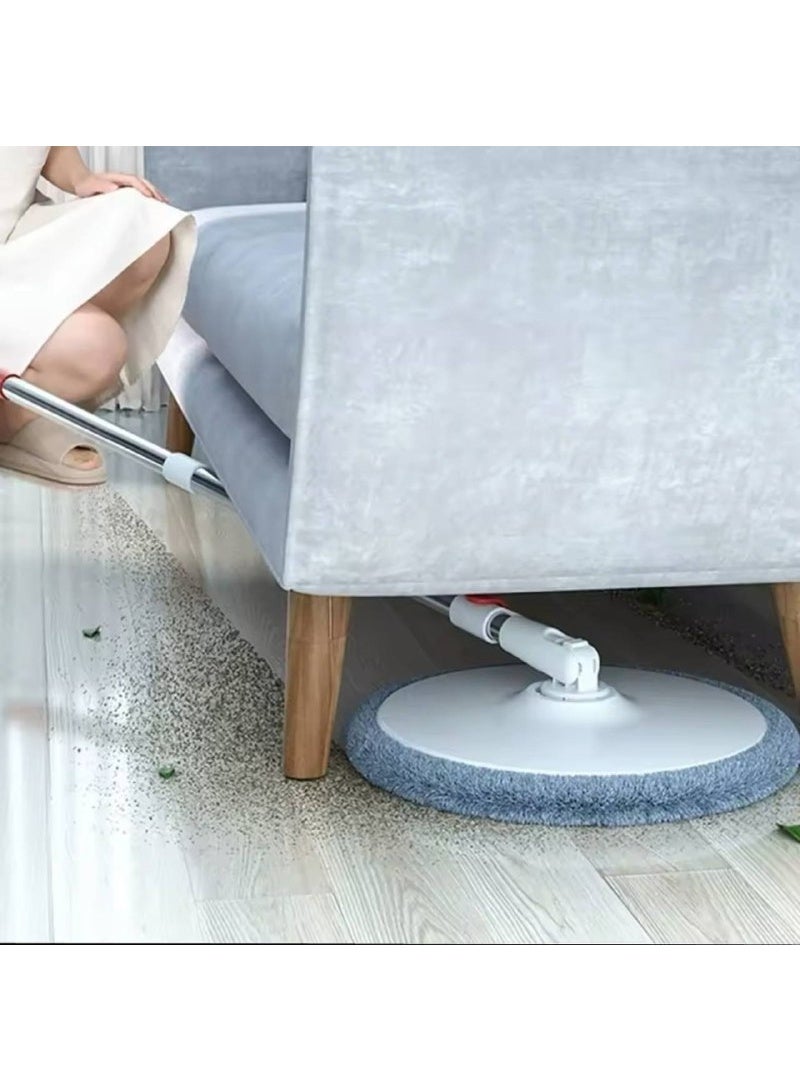 ناما ممسحة دوارة ودلو مع نظام عصار، ممسحة ارضية لتنظيف ارضية المنزل، مقبض ممتد من الستانلس ستيل مع تنظيف الحائط، 4 رؤوس ممسحة مايكروفايبر قابلة للغسل واعادة الاستخدام - Image 3