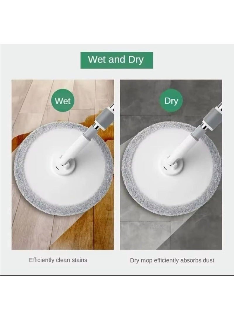 ناما ممسحة دوارة ودلو مع نظام عصار، ممسحة ارضية لتنظيف ارضية المنزل، مقبض ممتد من الستانلس ستيل مع تنظيف الحائط، 4 رؤوس ممسحة مايكروفايبر قابلة للغسل واعادة الاستخدام - Image 2