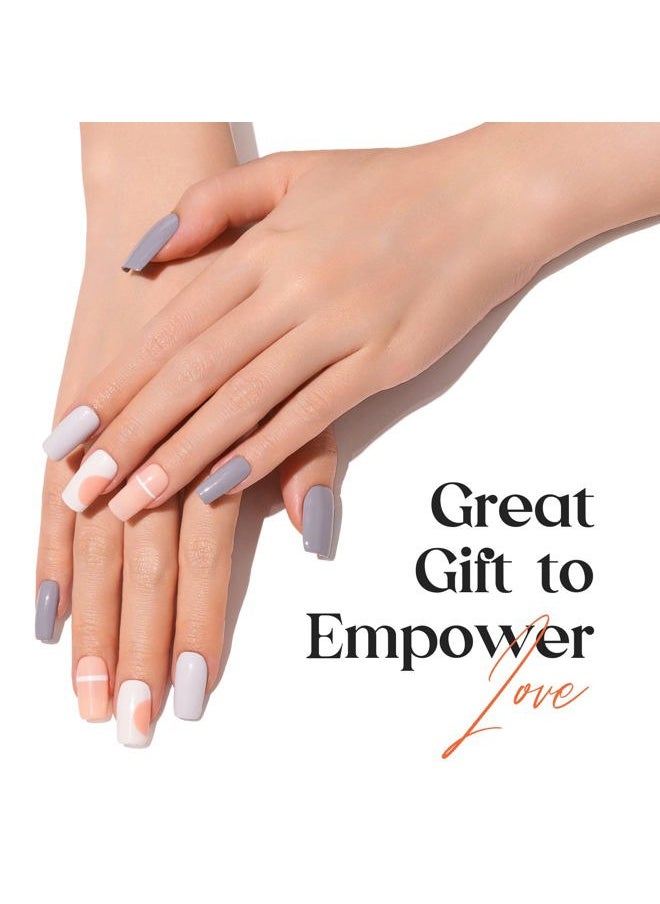 beetles Gel Polish Beetles Gel Nail Polish Kit with U V Light, 6 Colors Nude Grey Yellow Gel Polish Nail Kit, Winter Gel Polish Nail Kit with Base & Top Coat Soak Off DIY Manicure at Home Gifts for Women  - Image 2