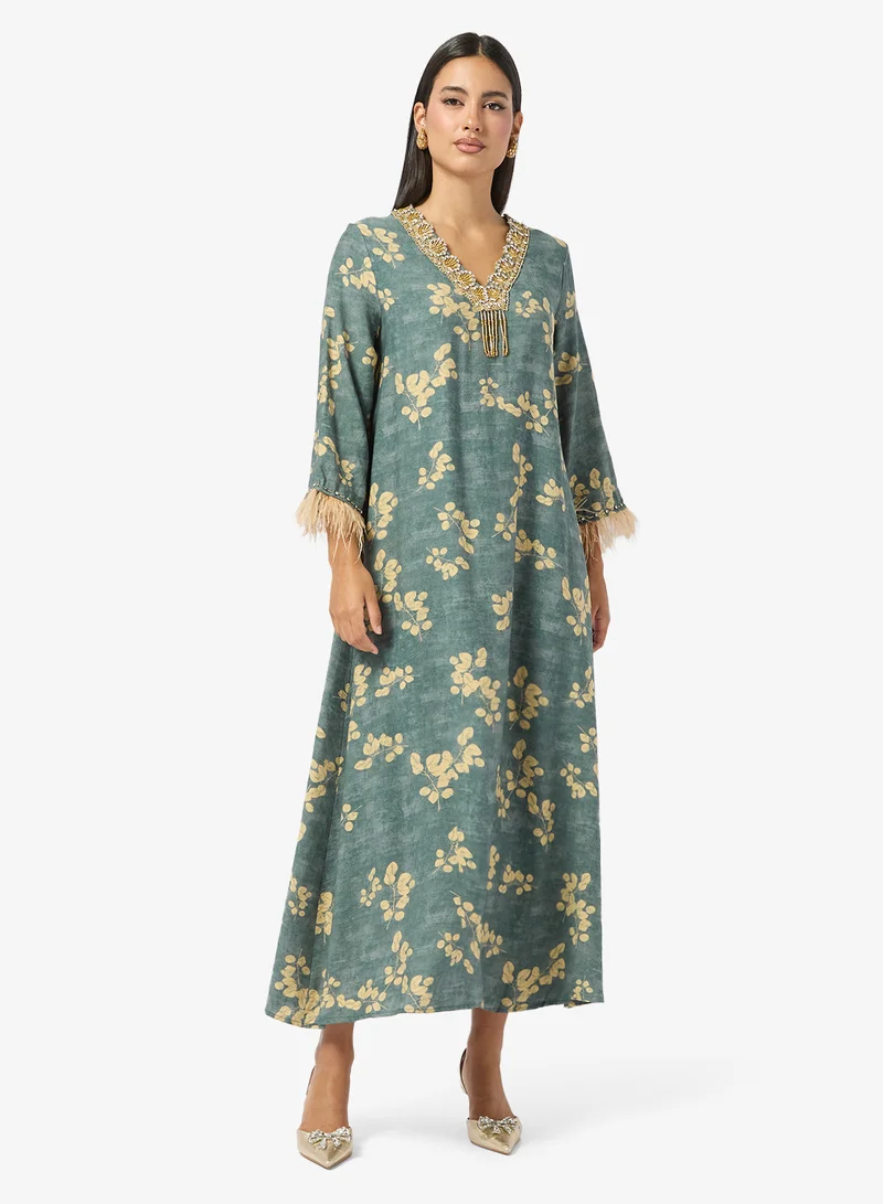 Khizana  Printed Jalabiya for Women | Best Price UAE