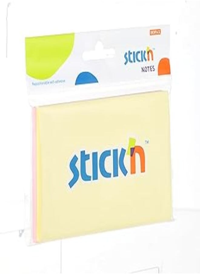 Stick'n ورق ملاحظات لاصق من HOPAX-Stick'n 21096 مقاس 76×127 مم - أصفر وردي، 50 ورقة 