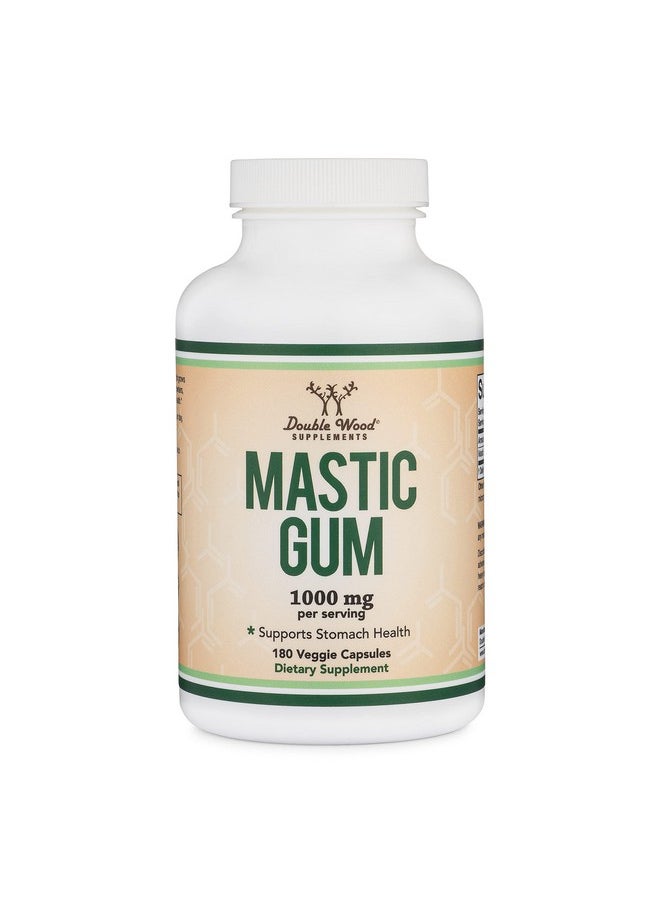 Double Wood Supplements - Mastic Gum Capsules 180 Count (1000Mg Per Serving) Genuine Chios Mastic Gum Capsules For Stomach Liver Digestive And Overall Support - Image 1