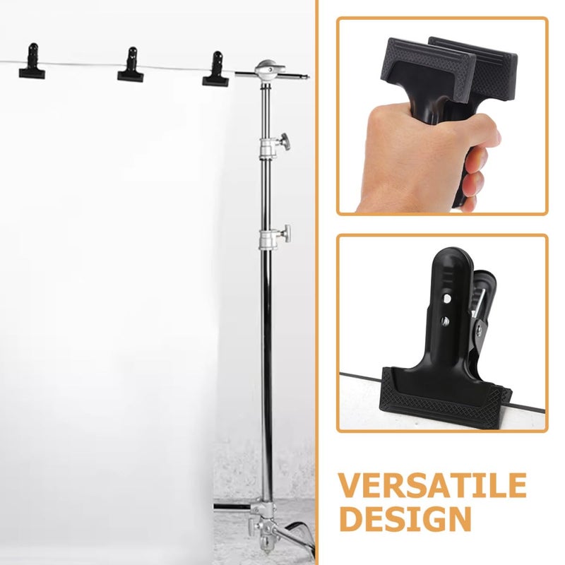 Heavy Duty Steel Spring Clamps 4 Pack Black Photography Backdrop Support Clips - Image 4