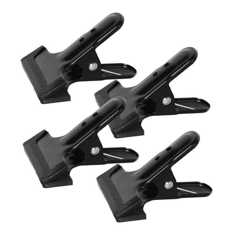 Heavy Duty Steel Spring Clamps 4 Pack Black Photography Backdrop Support Clips - Image 2
